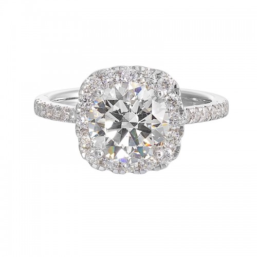 14Kt White Gold Semi Mount 1/2Ctw For 1 1/2Ctw Round Center