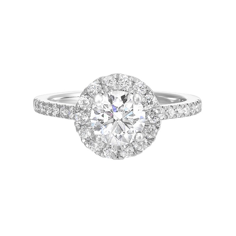 14Kt White Gold Semi Mount 1/2Ctw For 1Ctw Round Center