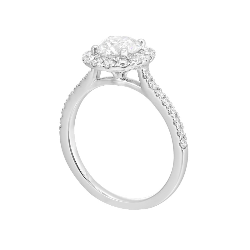 14Kt White Gold Semi Mount 1/2Ctw For 1Ctw Round Center
