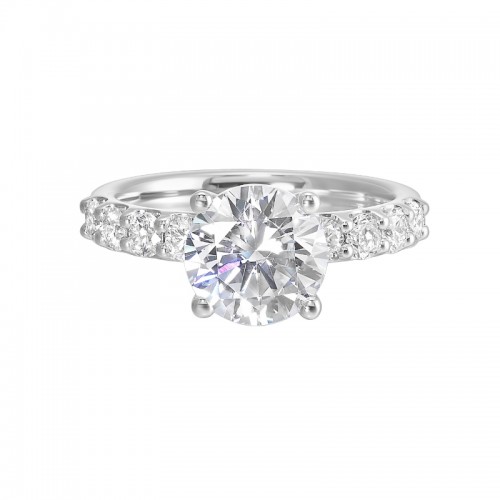 14Kt White Gold Semi Mount 5/8Ctw For 2Ctw Round Center