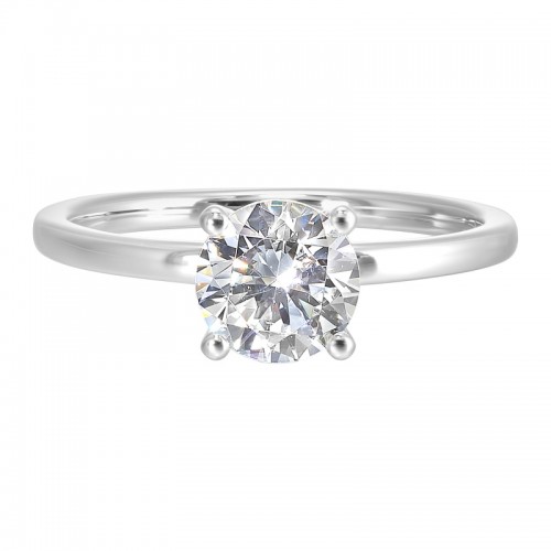 14K White Gold Solitaire Ring