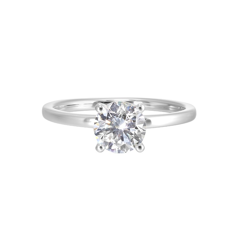 14Kt White Gold Semi Mount 1/20Ctw For 1Ctw Round Center
