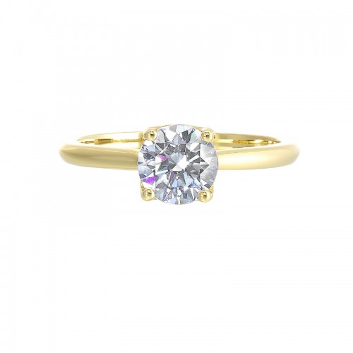 14Kt Yellow Gold Semi Mount 1/25Ctw For 1Ctw Round Center