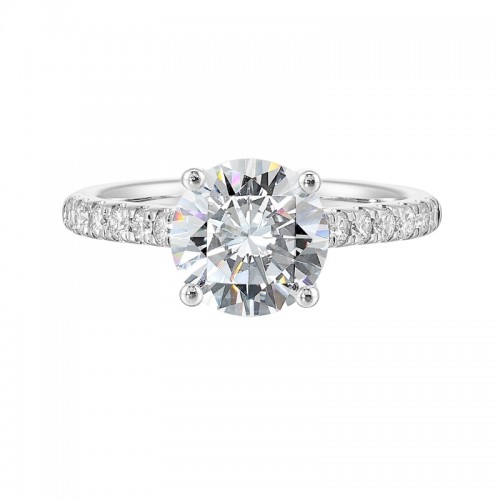 14Kt White Gold Semi Mount 1/2Ctw For 2Ctw Round Center