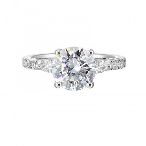 14Kt White Gold Semi Mount 3/8Ctw For 2Ctw Round Center