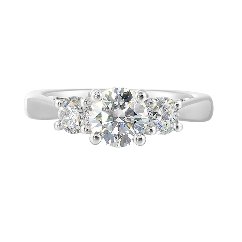 14Kt White Gold Semi Mount 3/4Ctw For 1Ctw Round Center