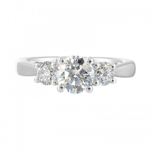 14Kt White Gold Semi Mount 3/4Ctw For 1Ctw Round Center