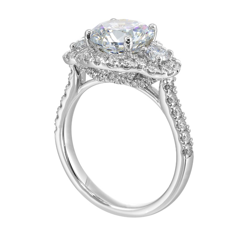 14Kt White Gold Semi Mount 1Ctw For 2Ctw Round Center