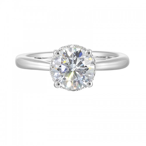 14Kt White Gold Semi Mount 1/7Ctw For 1 1/2Ctw Round Center