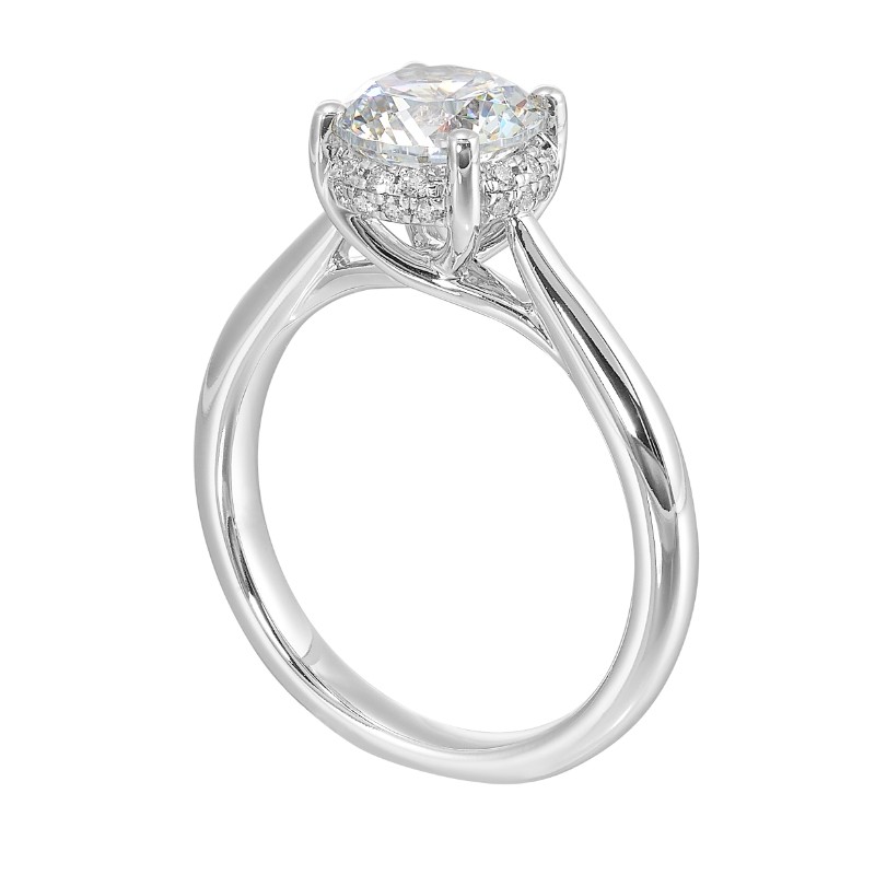 14Kt White Gold Semi Mount 1/7Ctw For 1 1/2Ctw Round Center