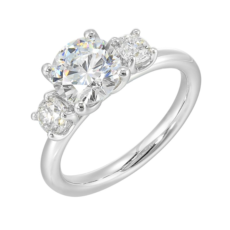 14Kt White Gold Semi Mount 1/2Ctw For 1 1/2Ctw Round Center