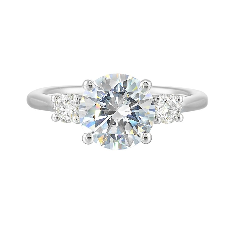 14Kt White Gold Semi Mount 1/2Ctw For 2Ctw Round Center