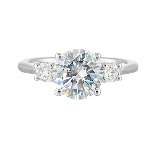 14Kt White Gold Semi Mount 1/2Ctw For 2Ctw Round Center