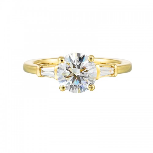14Kt Yellow Gold Semi Mount 1/7Ctw For 1 1/2Ctw Round Center
