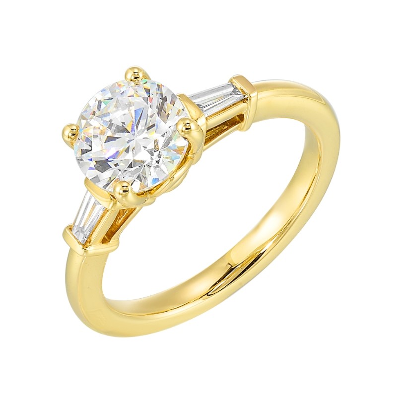 14Kt Yellow Gold Semi Mount 1/7Ctw For 1 1/2Ctw Round Center