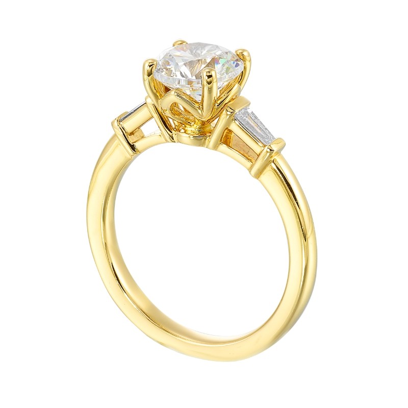 14Kt Yellow Gold Semi Mount 1/7Ctw For 1 1/2Ctw Round Center