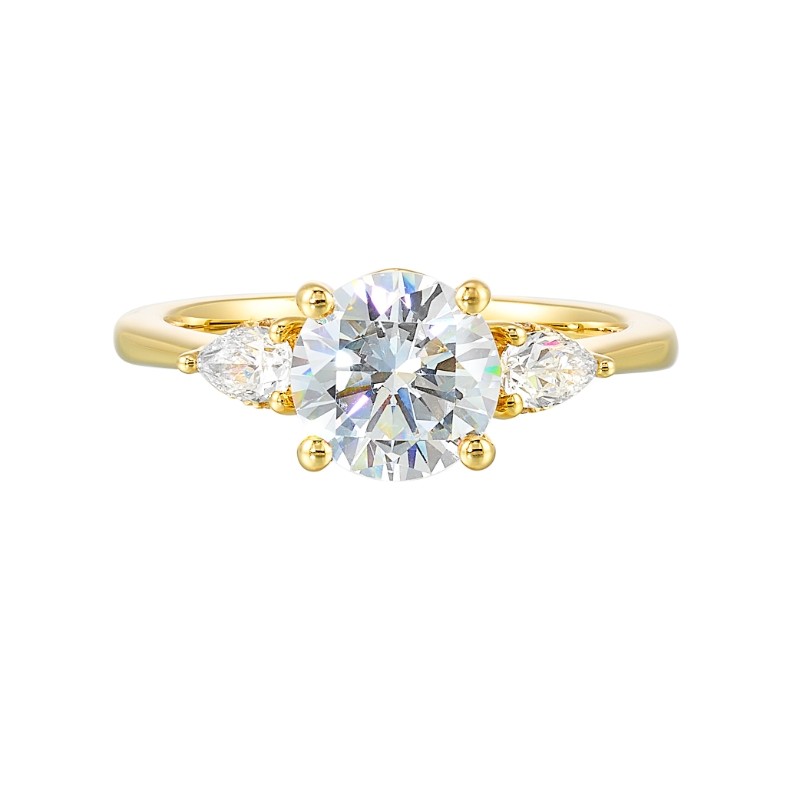 14Kt Yellow Gold Semi Mount 3/8Ctw For 1 1/2Ctw Round Center