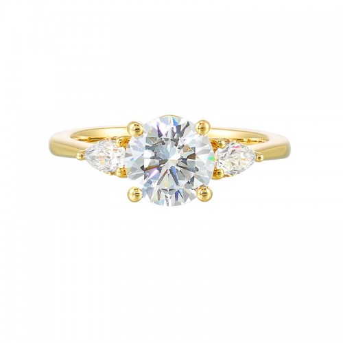 14Kt Yellow Gold Semi Mount 3/8Ctw For 1 1/2Ctw Round Center