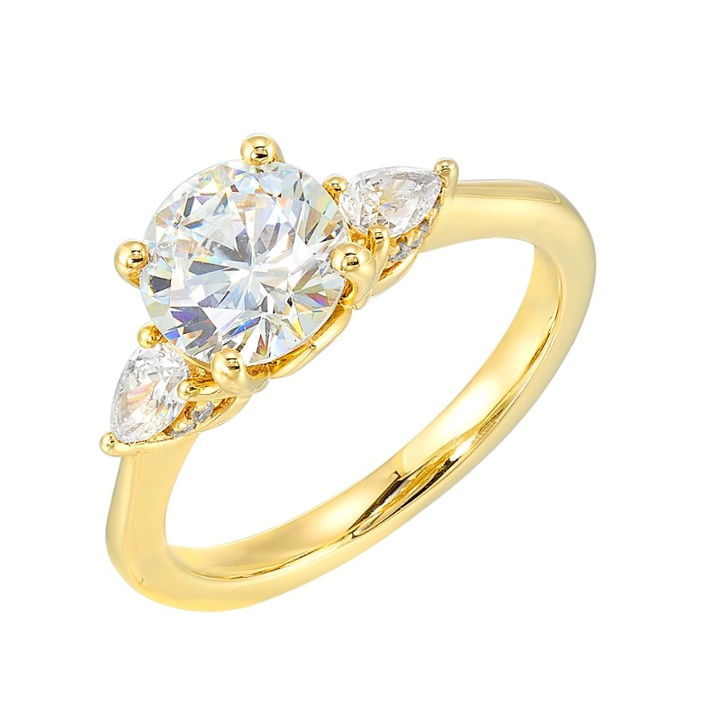 14Kt Yellow Gold Semi Mount 3/8Ctw For 1 1/2Ctw Round Center