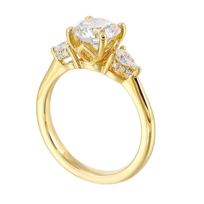14Kt Yellow Gold Semi Mount 3/8Ctw For 1 1/2Ctw Round Center