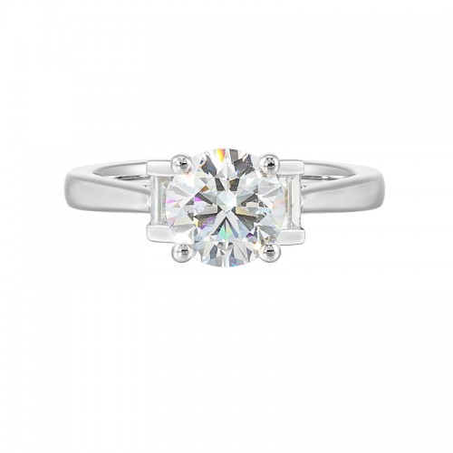 14Kt White Gold Semi Mount 1/3Ctw For 1 1/2Ctw Round Center