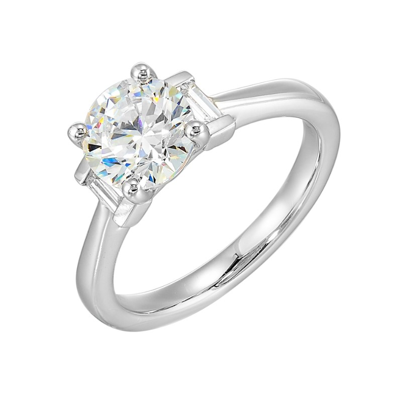 14Kt White Gold Semi Mount 1/3Ctw For 1 1/2Ctw Round Center