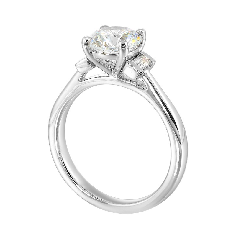 14Kt White Gold Semi Mount 1/3Ctw For 1 1/2Ctw Round Center