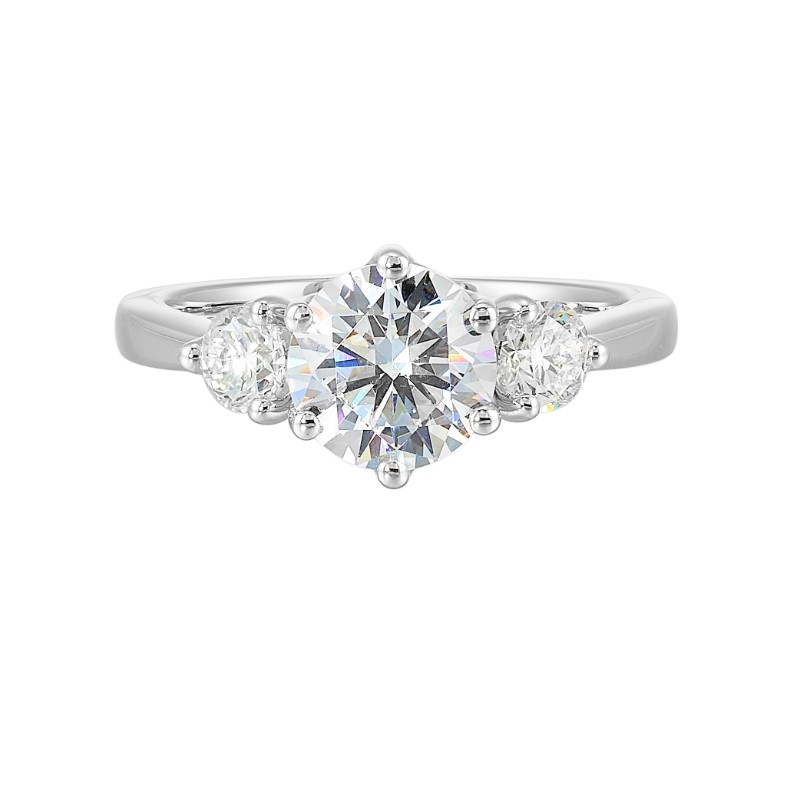 14Kt White Gold Semi Mount 5/8Ctw For 1 1/2Ctw Round Center