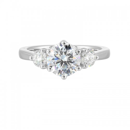 14Kt White Gold Semi Mount 5/8Ctw For 1 1/2Ctw Round Center