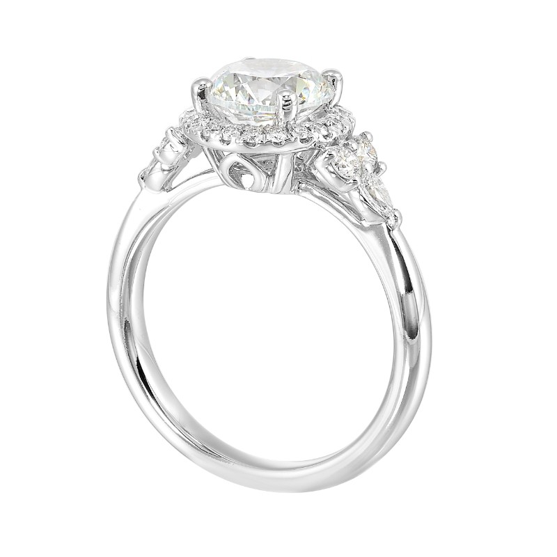 14Kt White Gold Semi Mount 3/8Ctw For 1 1/2Ctw Round Center