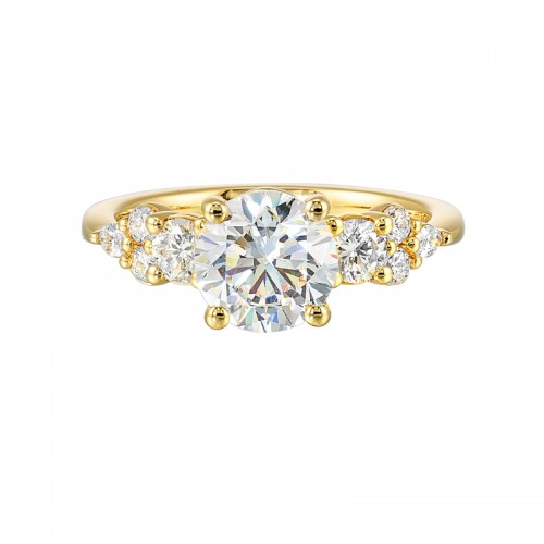 14Kt Yellow Gold Semi Mount 1/2Ctw For 1 1/2Ctw Round Center
