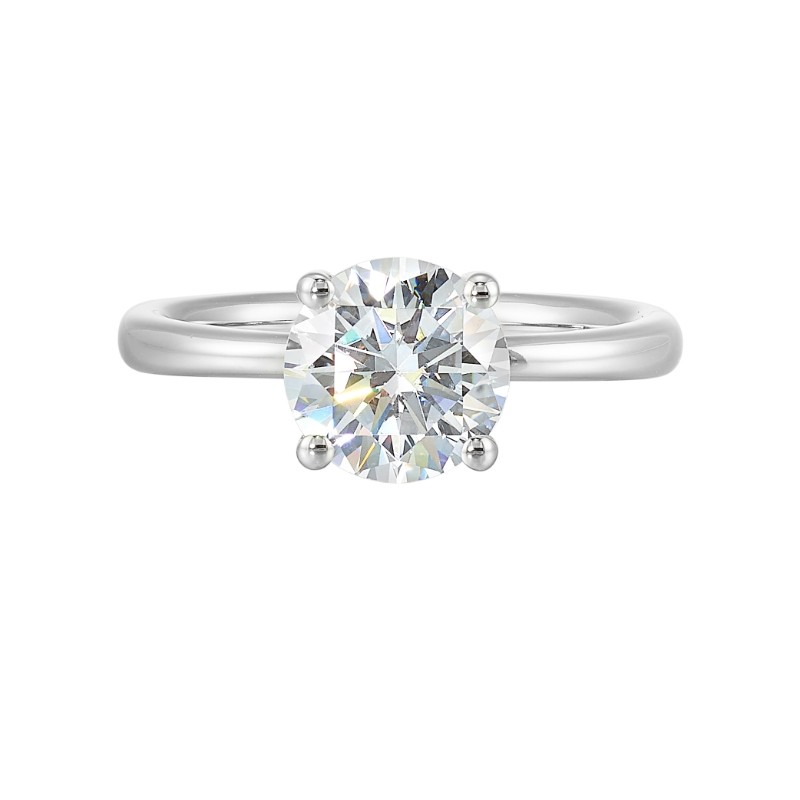 14Kt White Gold Semi Mount For 2Ctw Round Center