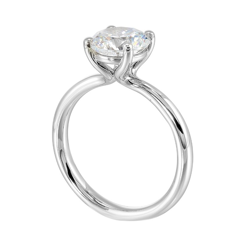 14Kt White Gold Semi Mount For 2Ctw Round Center