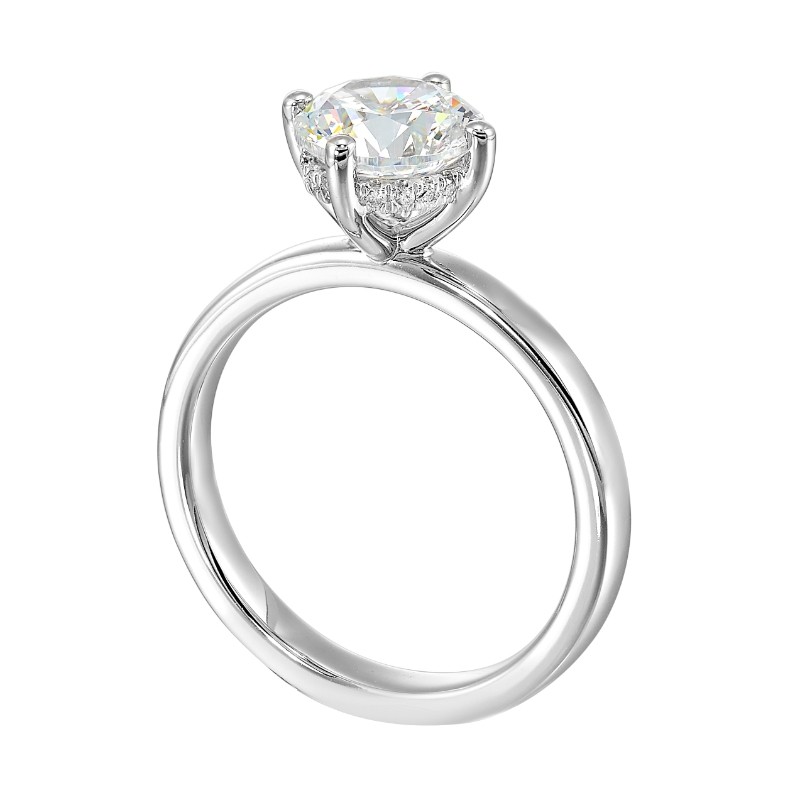 14Kt White Gold Semi Mount 1/20Ctw For 1 1/2Ctw Round Center