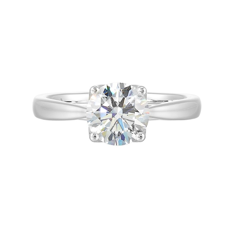 14Kt White Gold Semi Mount For 1 1/2Ctw Round Center