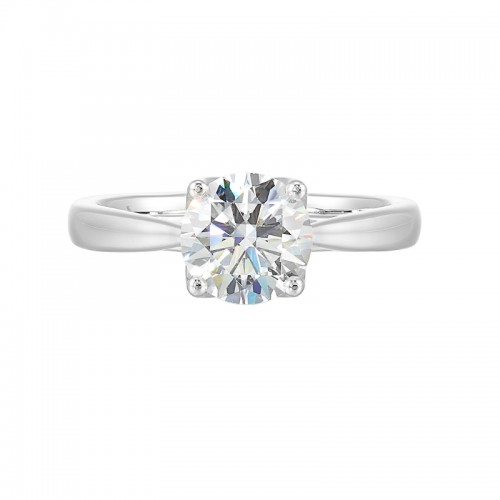 14Kt White Gold Semi Mount For 1 1/2Ctw Round Center