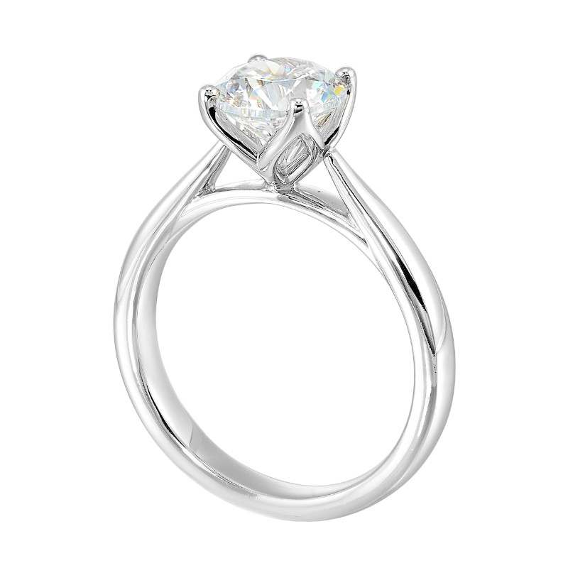 14Kt White Gold Semi Mount For 1 1/2Ctw Round Center