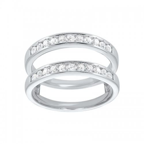 14Kt White Gold Diamond 3/8Ctw Insert Ring