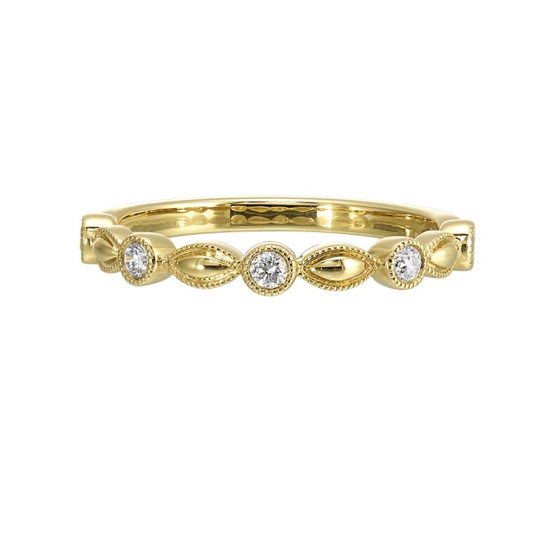 14Kt Yellow Gold Diamond 1/7Ctw Stackable Ring