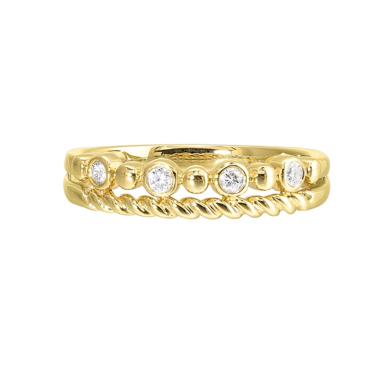 14Kt Yellow Gold Diamond 1/10Ctw Stackable Ring