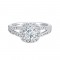 14Kt White Gold Semi Mount 1/2Ctw For 1Ctw Round Center