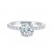 14Kt White Gold Semi Mount 1/4Ctw For 1Ctw Round Center
