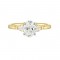 14Kt White & Yellow Gold Semi Mount 1/3Ctw For 1Ctw Oval Center