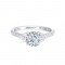 14Kt White Gold Semi Mount 1/3Ctw For 1Ctw Round Center