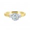 14Kt White & Yellow Gold Semi Mount 1/4Ctw For 1Ctw Round Center