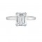 14Kt White Gold Semi Mount For 2Ctw Emerald Cut Center