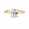 14Kt Yellow Gold Semi Mount For 2Ctw Oval Center