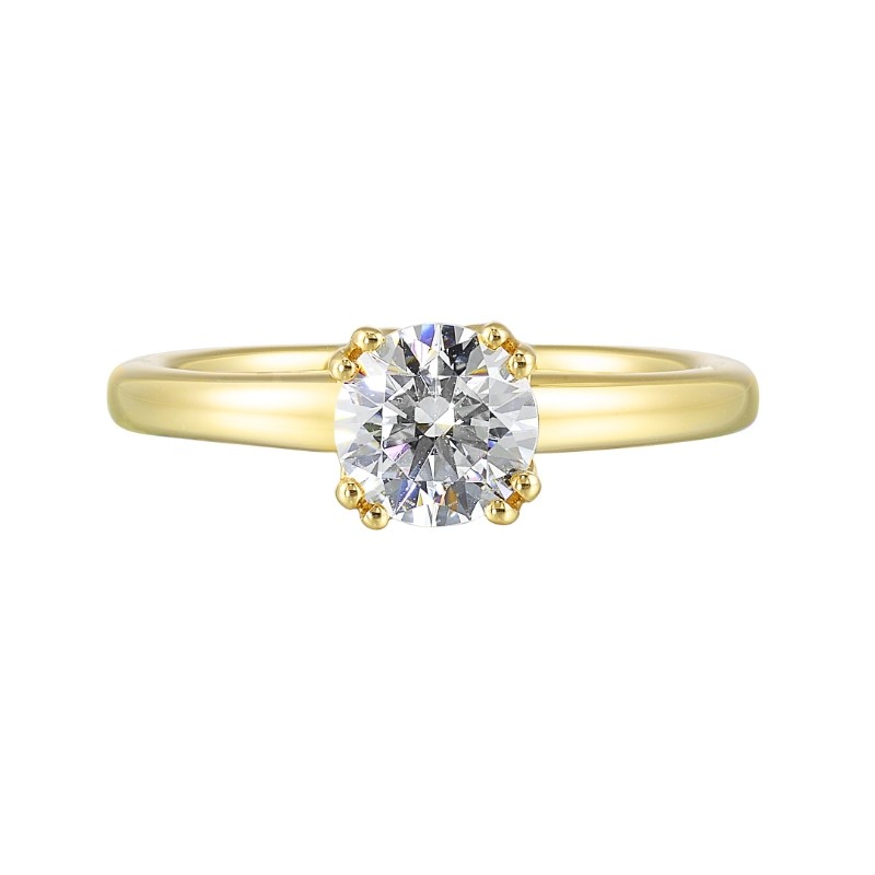 14Kt Yellow Gold Semi Mount For 1Ctw Round Center