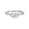 14Kt White Gold Semi Mount 1/3Ctw For 1Ctw Round Center