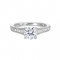 14Kt White Gold Semi Mount 1/5Ctw For 1Ctw Round Center